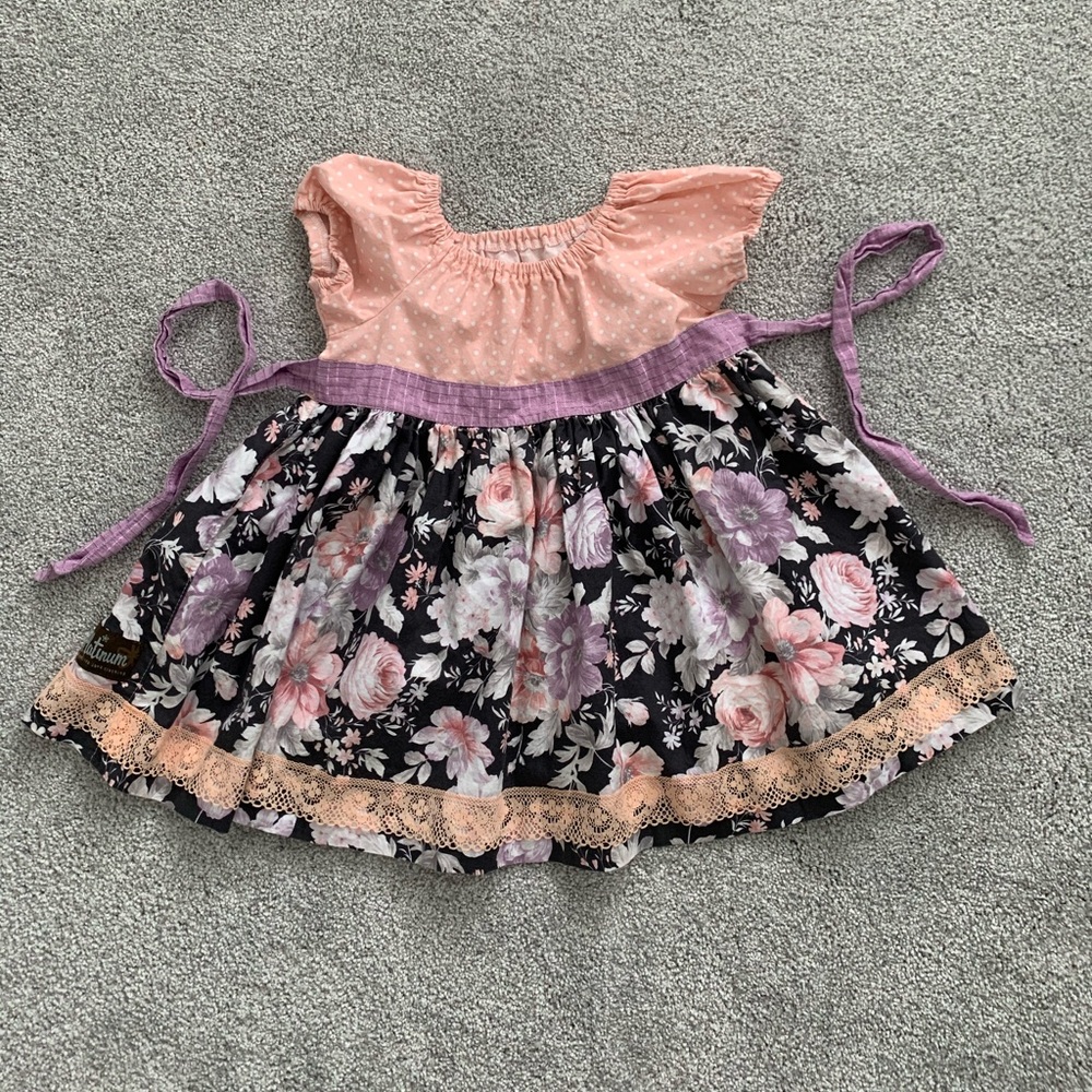 Matilda Jane Platinum Polka Dot Dress EUC Sz 6